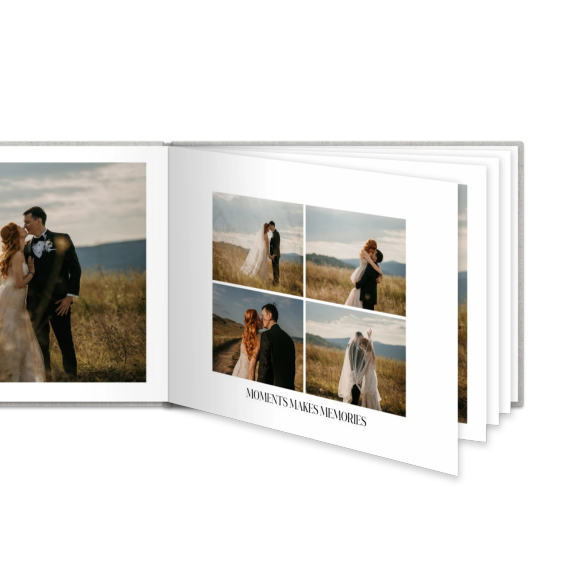 Livre photo L paysage - couverture rigide en lin Livre photo L paysage - couverture rigide en lin