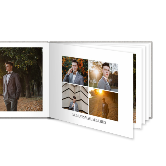Fotoboek XL liggend fotopapier linnen kaft platliggende binding Fotoboek XL liggend fotopapier linnen kaft platliggende binding