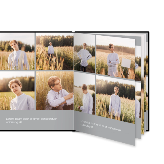 Fotobok stor porträtt hårt omslag - Läderimitation