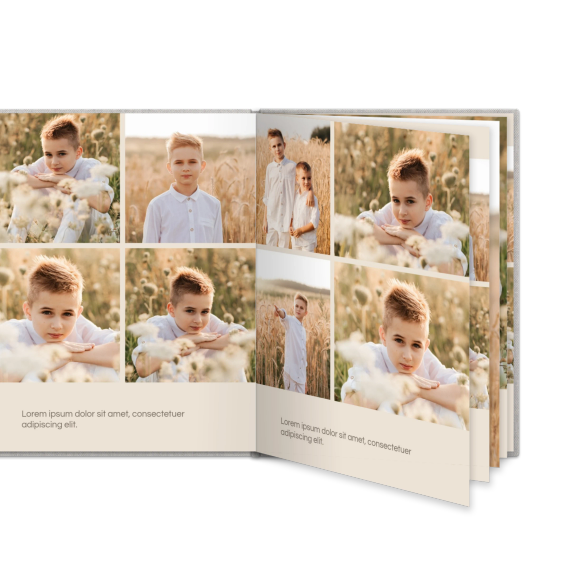 Livre photo L portrait - couverture rigide en lin Livre photo L portrait - couverture rigide en lin