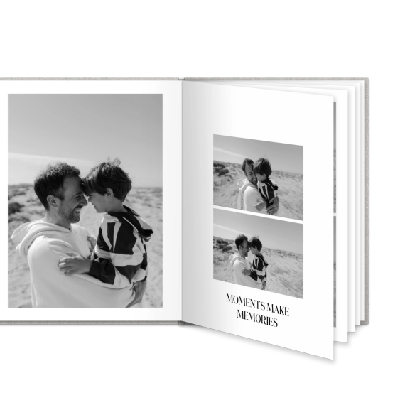 Fotoboek L staand linnen kaft platliggende binding