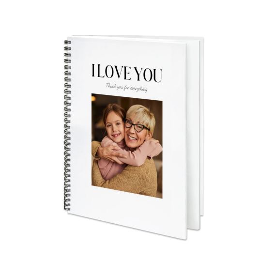 Livre photo L portrait - couverture personnalisée à spirales Livre photo L portrait - couverture personnalisée à spirales