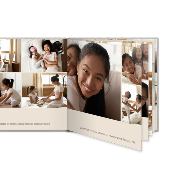 Fotoboek L vierkant linnen kaft platliggend Fotoboek L vierkant linnen kaft platliggend