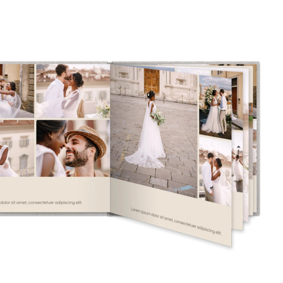 Fotoboek L vierkant linnen kaft platliggend Fotoboek L vierkant linnen kaft platliggend