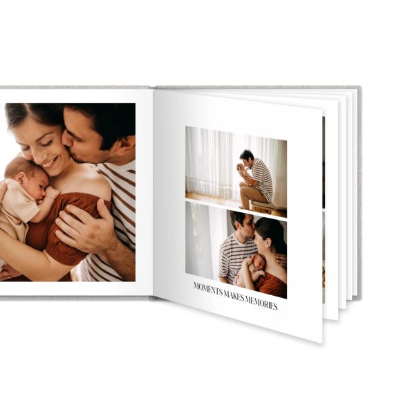 Livre photo XL carré - couverture rigide en lin Livre photo XL carré - couverture rigide en lin