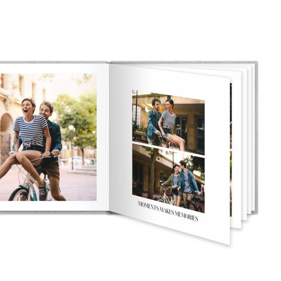 Livre photo XL carré - couverture rigide en lin Livre photo XL carré - couverture rigide en lin