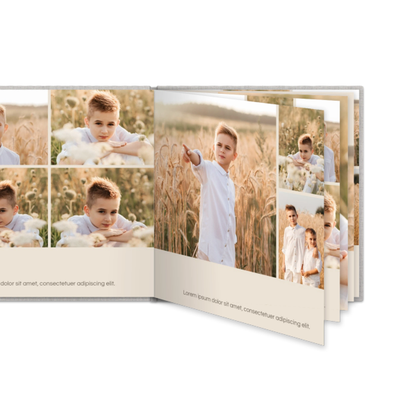 Livre photo XL carré - couverture rigide en lin Livre photo XL carré - couverture rigide en lin