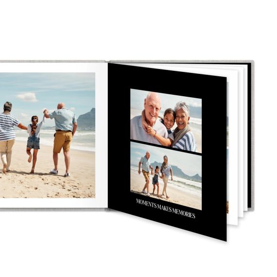 Livre photo XL carré - couverture rigide en lin Livre photo XL carré - couverture rigide en lin