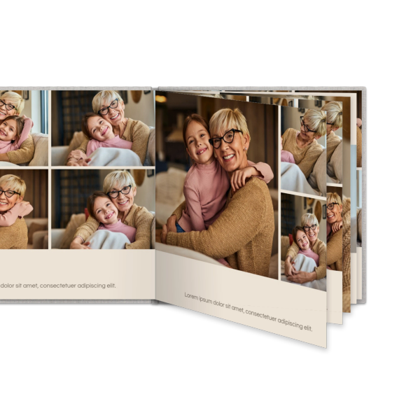 Livre photo XL carré - couverture rigide en lin Livre photo XL carré - couverture rigide en lin
