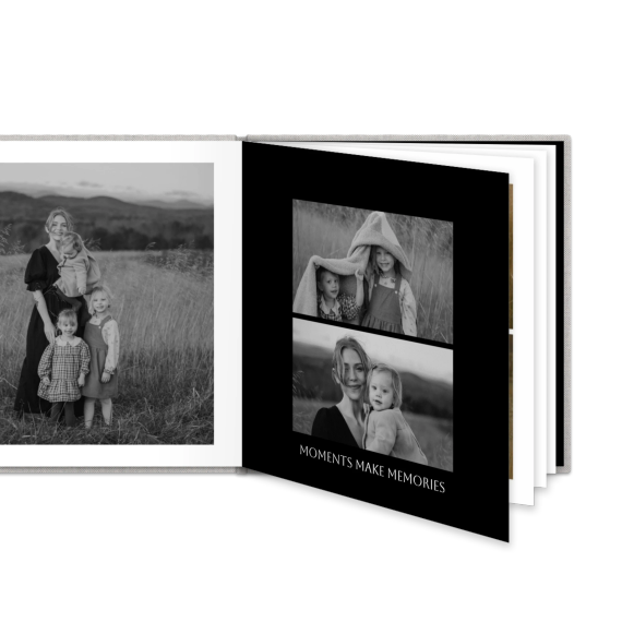 Livre photo XL carré - couverture rigide en lin Livre photo XL carré - couverture rigide en lin