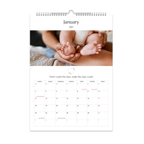 Large Portrait Wall Calendar Large Portrait Wall Calendar