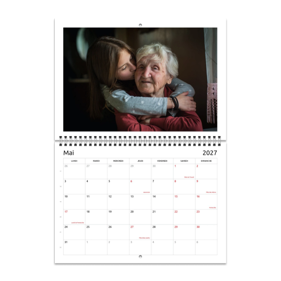 Calendrier mural A3 pliable