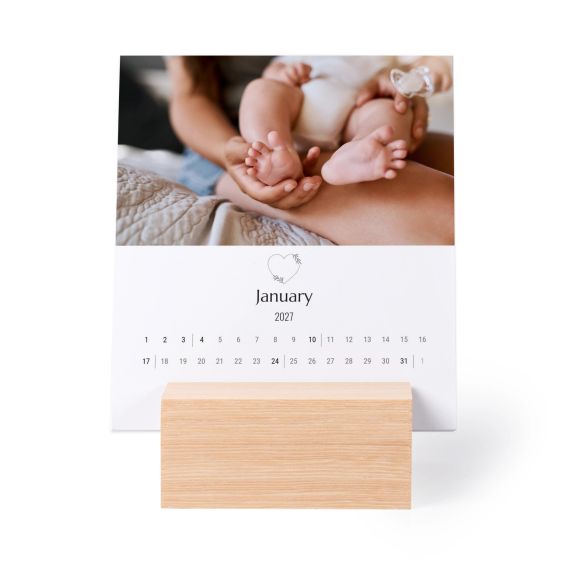 Calendar in Wooden Block Portrait Calendar in Wooden Block Portrait