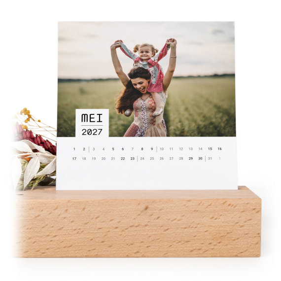 Kalender met droogbloemen Staand Kalender met droogbloemen Staand