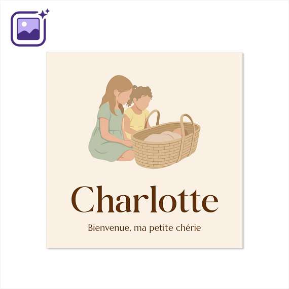 Faire-part carré (14,3 cm x 14,3 cm) Faire-part carré (14,3 cm x 14,3 cm)