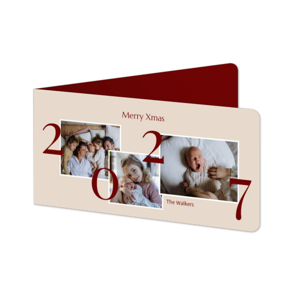 Folded Card Panoramic landscape rounded corners 19,6 x 9,3 cm