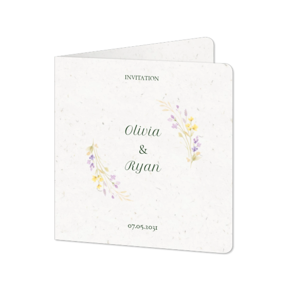 Faire-part 2 volets Carré coins arrondis 14,3 x 14,3 cm Faire-part 2 volets Carré coins arrondis 14,3 x 14,3 cm
