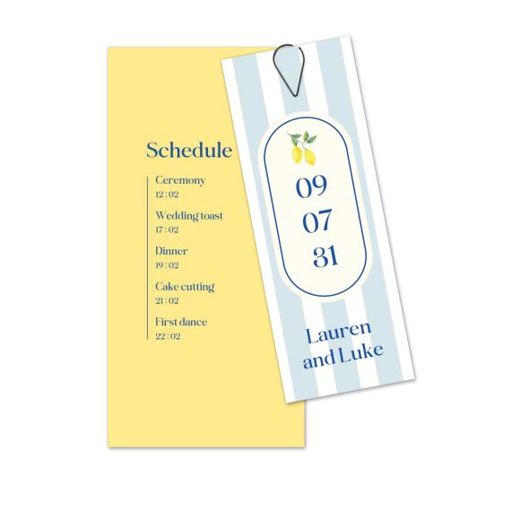 Dolce Vita Lemon Stripes Invitation Dolce Vita Lemon Stripes Invitation