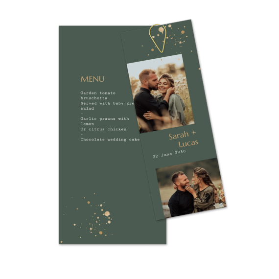 Two-piece card Gold - set of 12 (19,6 x 9,3 cm) Two-piece card Gold - set of 12 (19,6 x 9,3 cm)