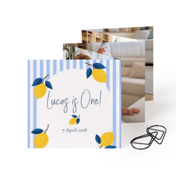 Fold out photo card Square Black paperclip - set of 12 (8 x 8 cm) Fold out photo card Square Black paperclip - set of 12 (8 x 8 cm)