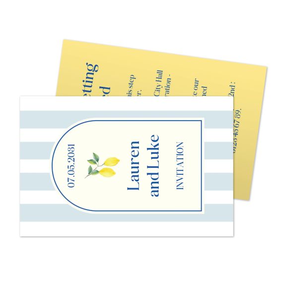 Dolce Vita Lemon Stripes Invitation