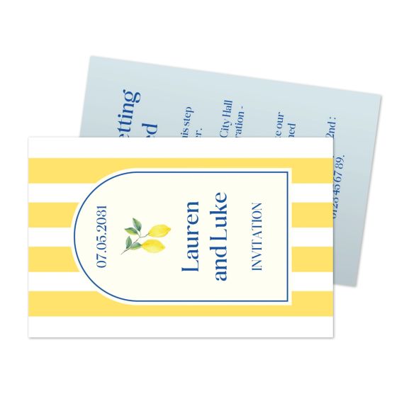 Dolce Vita Lemon Stripes Invitation