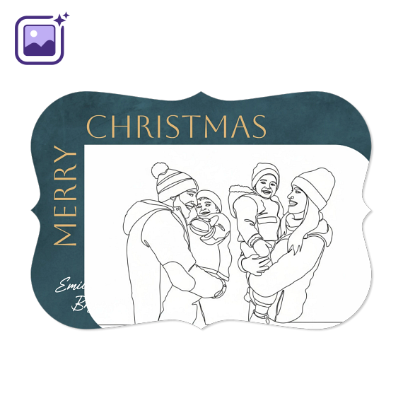Half Rounded Christmas Filter Line Drawing
