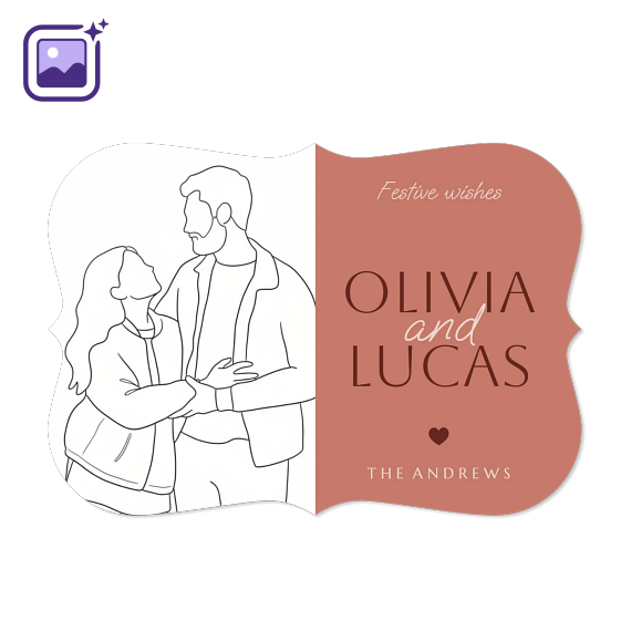 Lovely Couple Filter Line Drawing