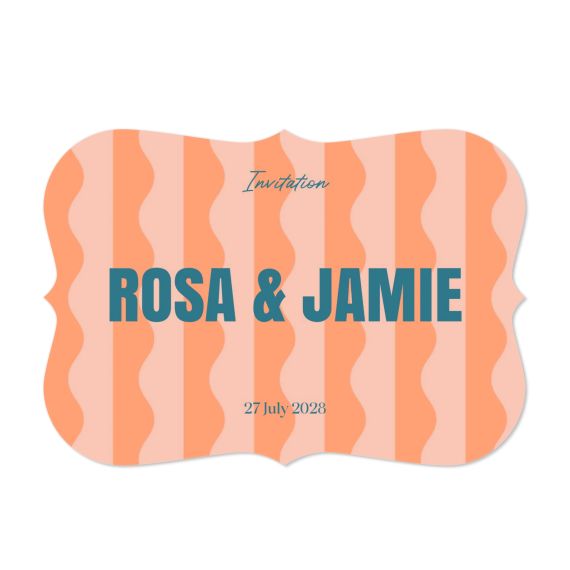 Color Blocking Waves Invitation Color Blocking Waves Invitation