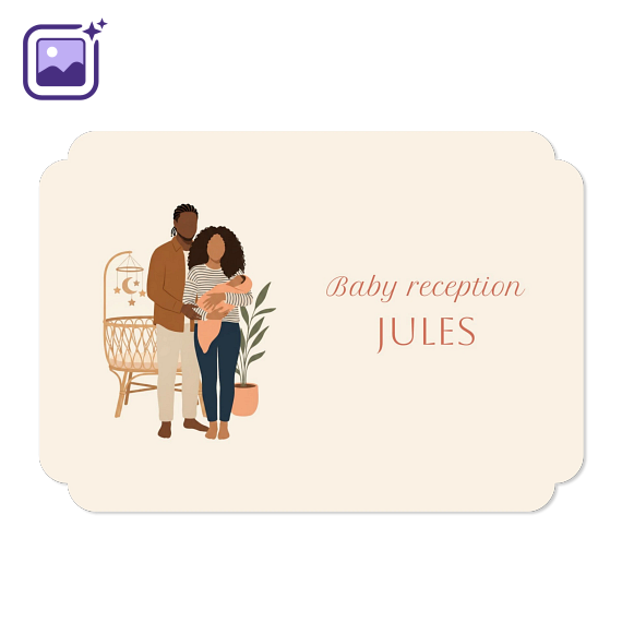 Single Card Double Rounded Horizontal 14,3 x 10 cm