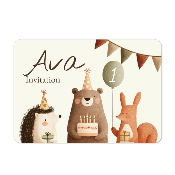 Single card landscape rounded corners 14,3 x 10 cm