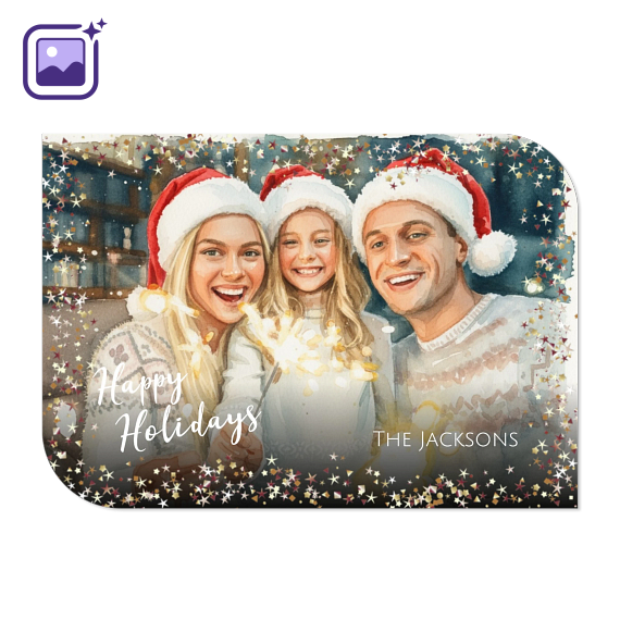 Festive Stars Frame Filter Aquarelle