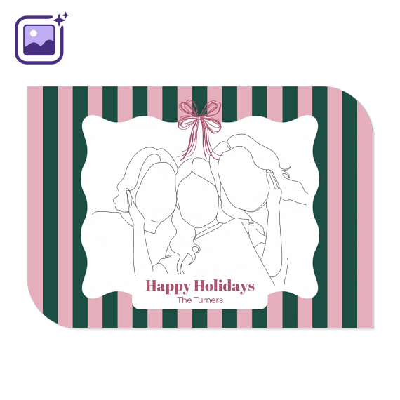 Funky Stripes Bow Filter Line Drawing