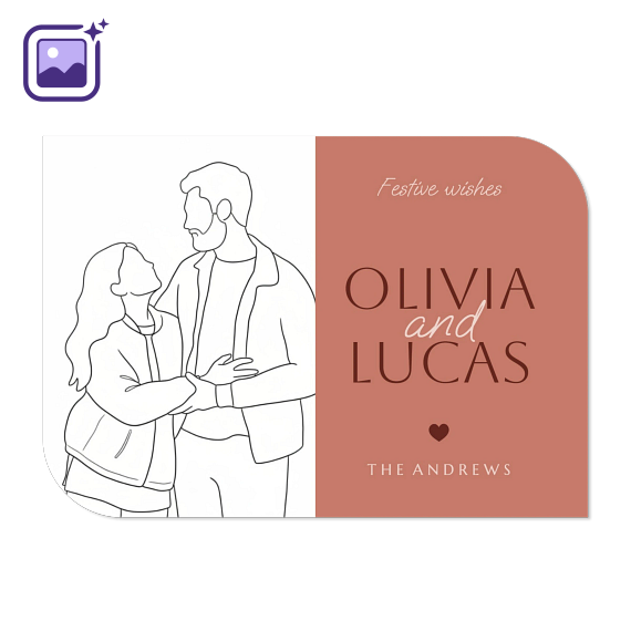 Lovely Couple Filter Line Drawing