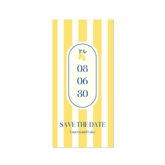 Dolce Vita Lemon Stripes - Save the date