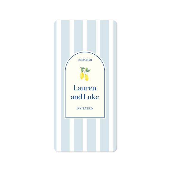 Dolce Vita Lemon Stripes Invitation Dolce Vita Lemon Stripes Invitation