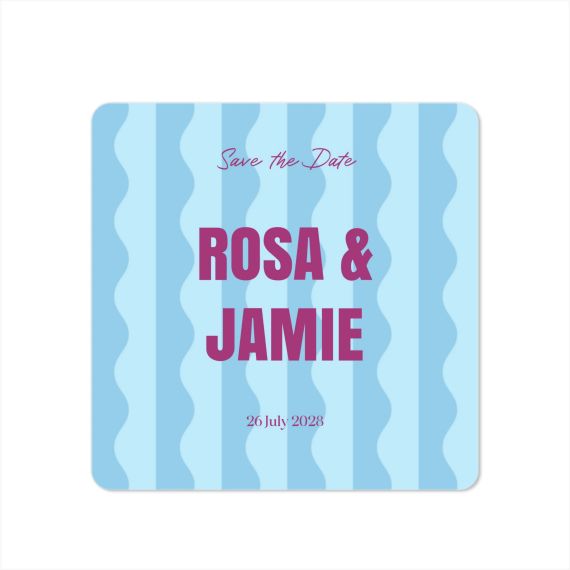 Color Blocking Waves Invitation Color Blocking Waves Invitation