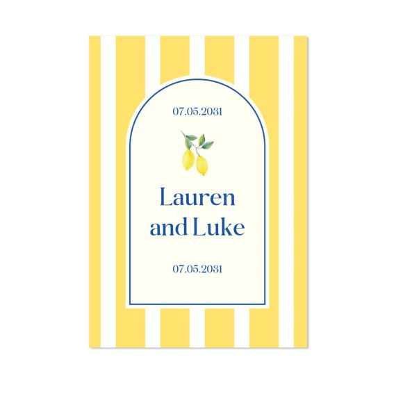 Dolce Vita Lemon Stripes Invitation