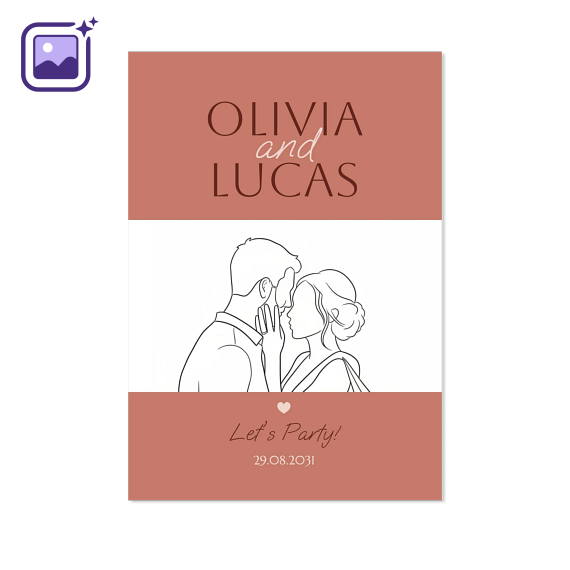 Lovely Couple Filter Line Drawing