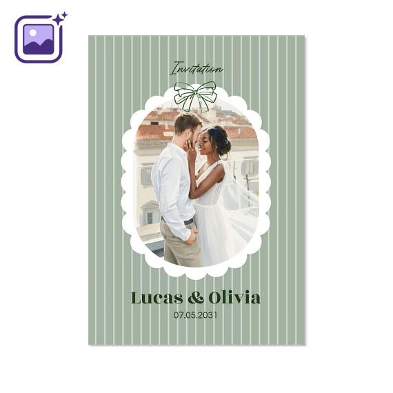 Romantic Bow Scallop Filter Aquarelle