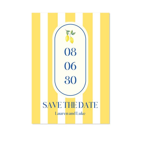 Dolce Vita Lemon Stripes - Save the date