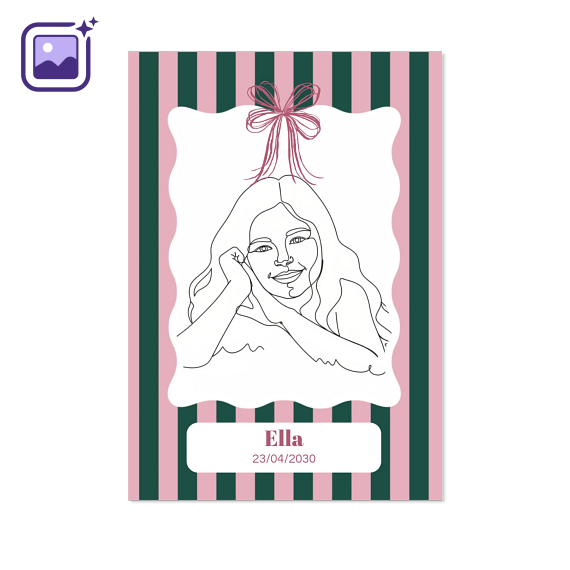 Faire-part 1 volet Portrait IA 10 x 14,3 cm Faire-part 1 volet Portrait IA 10 x 14,3 cm