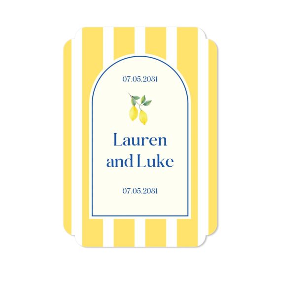 Dolce Vita Lemon Stripes Invitation Dolce Vita Lemon Stripes Invitation