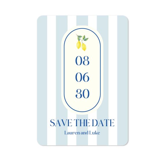 Dolce Vita Lemon Stripes - Save the date