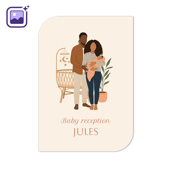 Single Card Half Rounded Vertical 10 x 14,3 cm