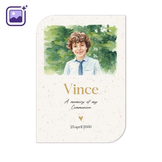 Faire-part 1 Bords ronds diagonale portrait 10 x 14,3 cm Faire-part 1 Bords ronds diagonale portrait 10 x 14,3 cm
