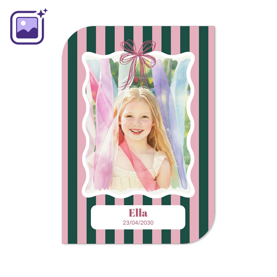Faire-part 1 Bords ronds diagonale portrait 10 x 14,3 cm Faire-part 1 Bords ronds diagonale portrait 10 x 14,3 cm