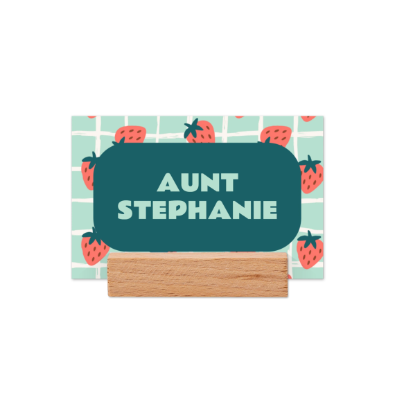 Place cards in wooden block - set of 12