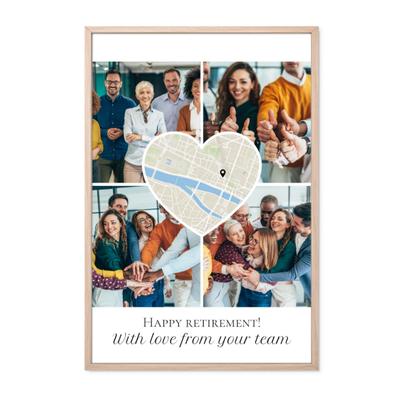 Carte en coeur et photos