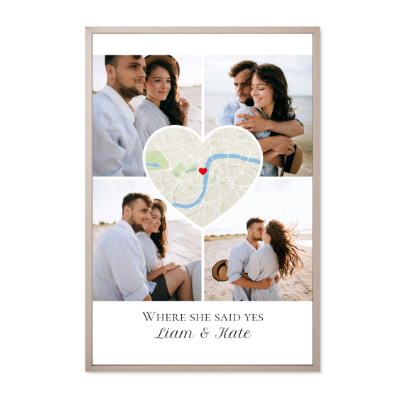Framed Collage Poster 50 x 75 cm Taupe Framed Collage Poster 50 x 75 cm Taupe